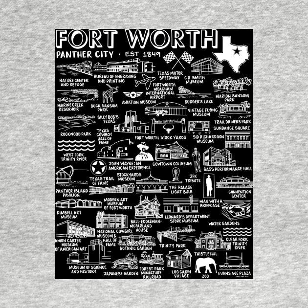 Fort Worth Map Art by fiberandgloss